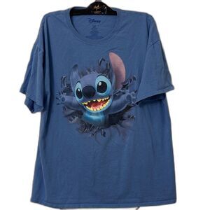 Disney Blue Tee with Stitch Graphic Size XL